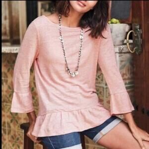 BODEN Linen Flare Jersey Top Sz Small